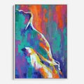 Obraz w ramie 80x120 - Olejne Wibrujące Emocje - abstrakcyjny obraz, różne kolorowe maźnięcia pędzla - rama biała