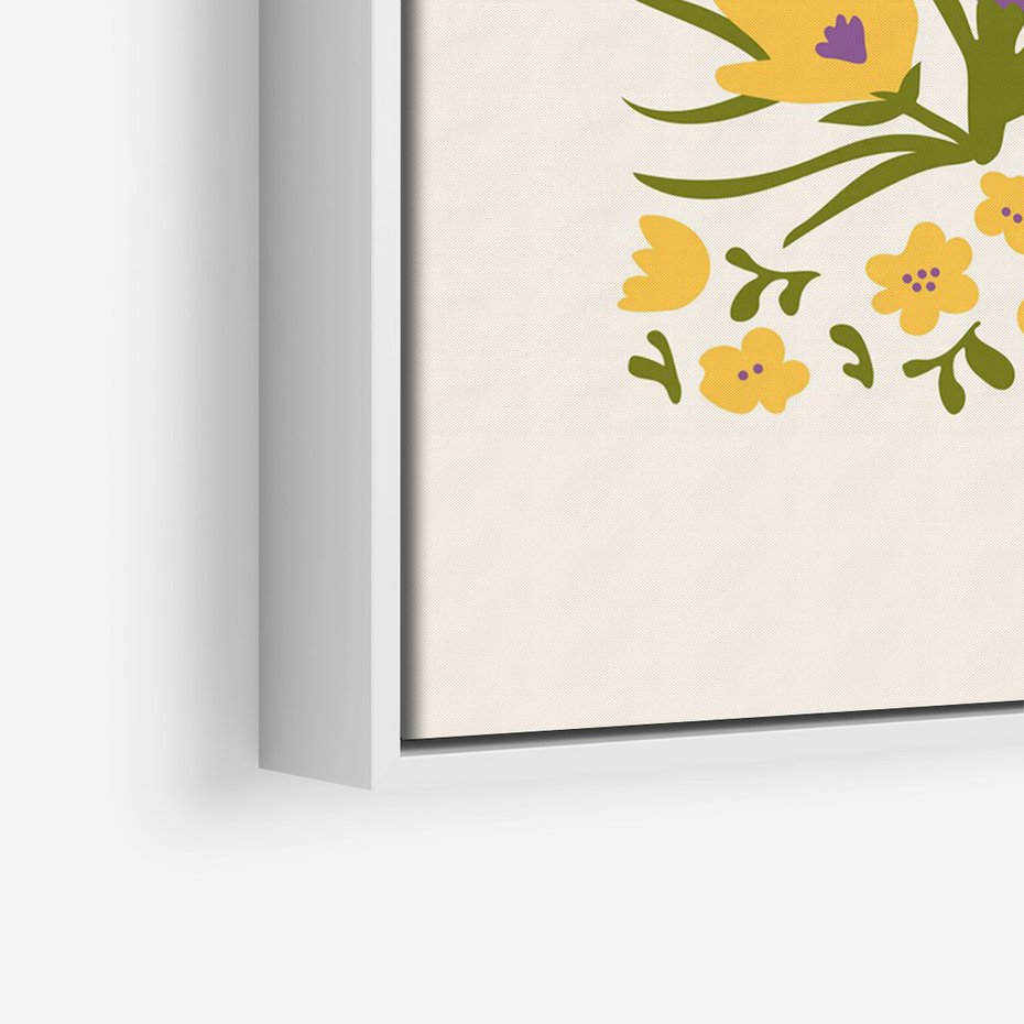 Obraz w ramie 80x120 - Kwiatowe Przenikanie - kwiaty, sztuka nowoczesna - rama biała