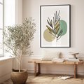Plakat bez ramy 21x30 - Migocące Ścieżki Wizji - abstrakcyjny obraz boho, liście