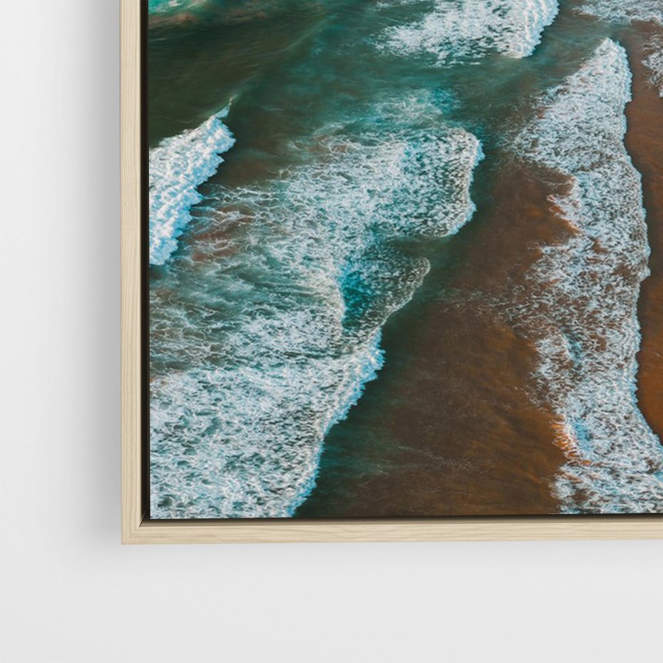 Obraz w ramie 70x100 - Z Lotu Ptaka - fotografia, plaża - rama drewno