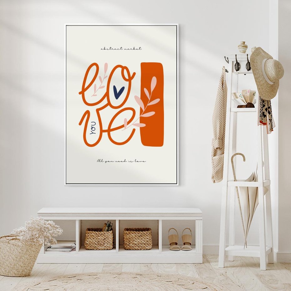 Obraz w ramie 80x120 - Pastelowa Siła Miłości - miłość, love - rama biała