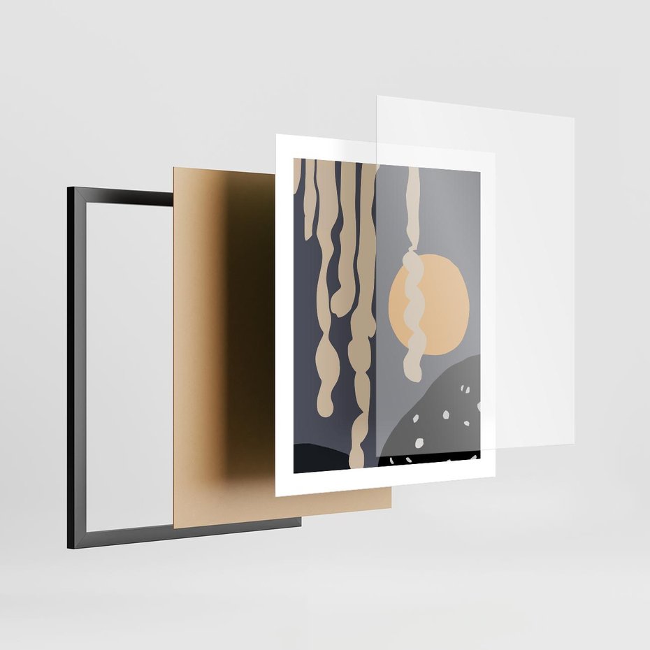 Plakat w ramie 40x50 - Intrygujący Mrok - ciemny, mroczny plakat - rama czarna