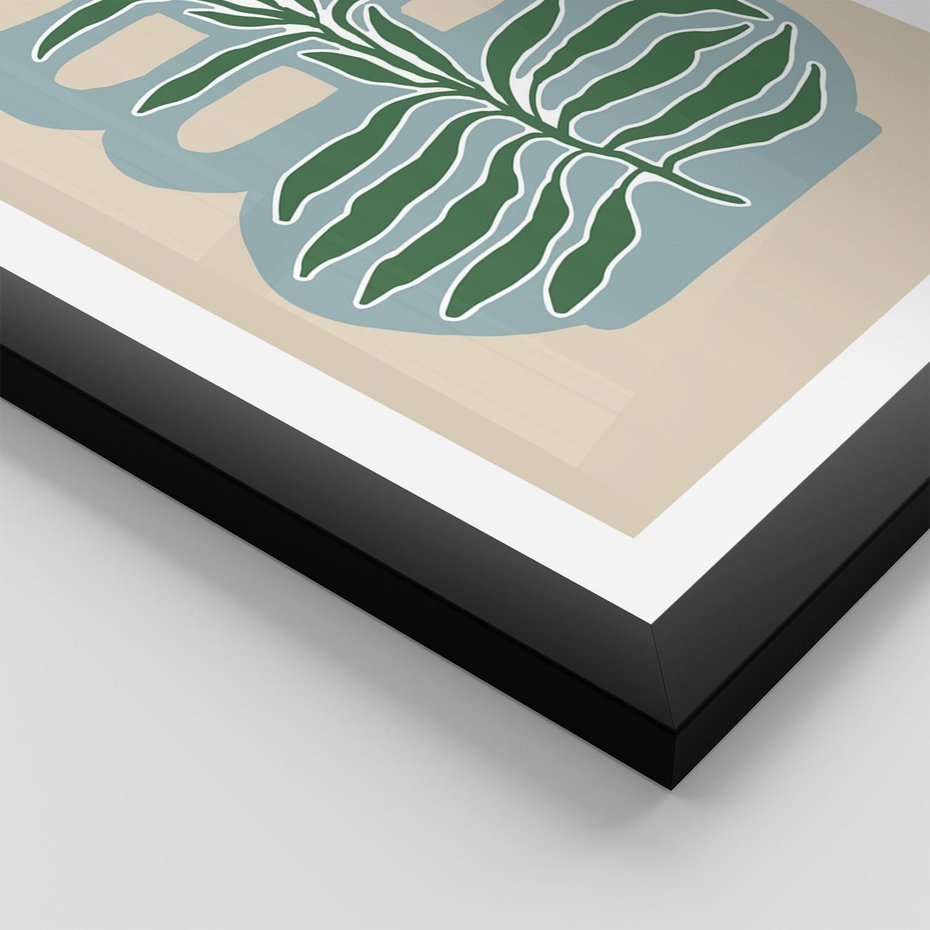 Plakat w ramie 50x70 - Wewnętrzne Spektrum - boho styl, wazon - rama czarna