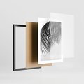 Plakat w ramie 30x40 - Czarno-Biały Kontrast - czarno białe zdjecie, palma - rama czarna