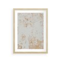 Plakat w ramie 30x40 - Beżowa Ściana z Łuszczącą Się Farbą - stara ściana, beżowa - rama drewno
