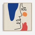 Obraz w ramie 80x80 - Rozbijające Symfonie Form - abstrakcyjny obraz, przypomina twarz - rama drewno