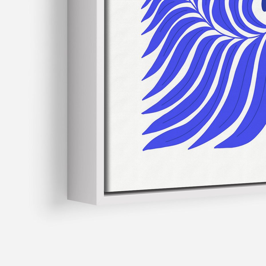 Obraz w ramie 70x100 - Etniczne Rekwizyty - etniczne roślinne wzory, granat - rama biała