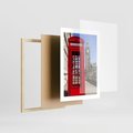 Plakat w ramie 30x40 - Ikoniczna budka telefoniczna w Londynie - budka, telefoniczna - rama drewno