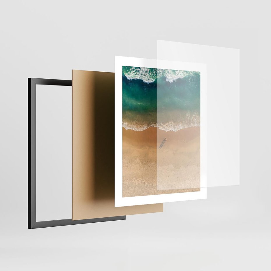 Plakat w ramie 40x50 - Oaza Relaksu - plaża, morze - rama czarna