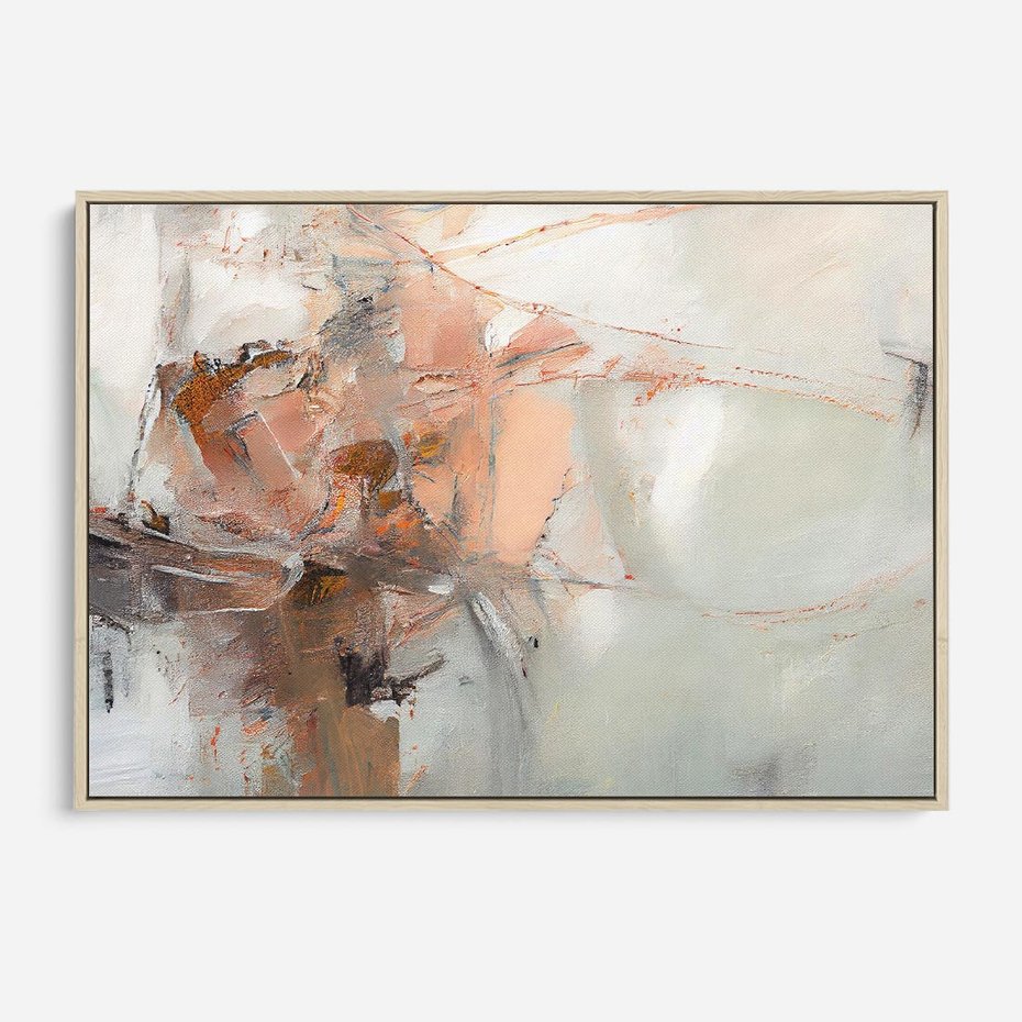 Obraz w ramie 120x80 - Taniec księżycowego pyłu - abstrakcja, tekstury farb - rama drewno