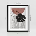 Plakat w ramie 40x50 - Nowoczesna Monstera: Szkic w Grafice - nowoczesna grafika, monstera - rama czarna