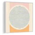 Obraz w ramie 80x80 - Rozbijająca Opowieść - geometryczne kształty, koła - rama biała