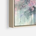 Obraz w ramie 50x50 - Efemeryczne Kwitnienie Drzew - akwarela, rozmyte pastelowe tłó - rama drewno