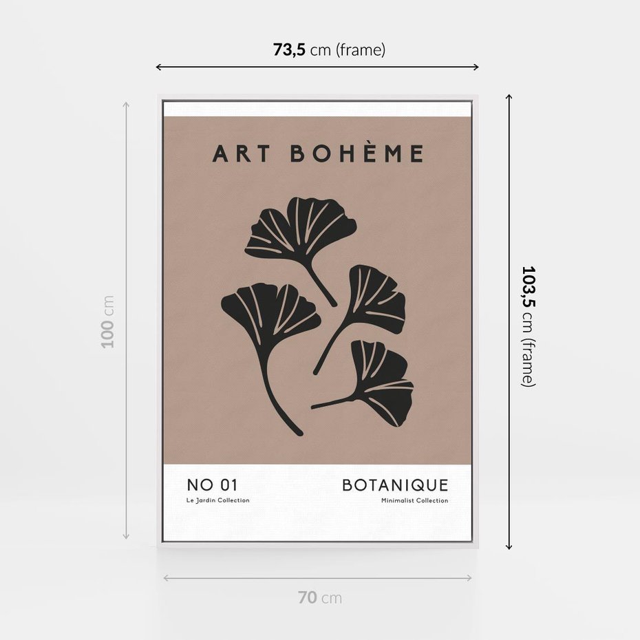 Obraz w ramie 70x100 - Botaniczne wymysły - sztuka boho, plakat - rama biała