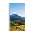 Obraz na płótnie 80x120 - Górski pejzaż: łąka i szczyty - góry, łąka