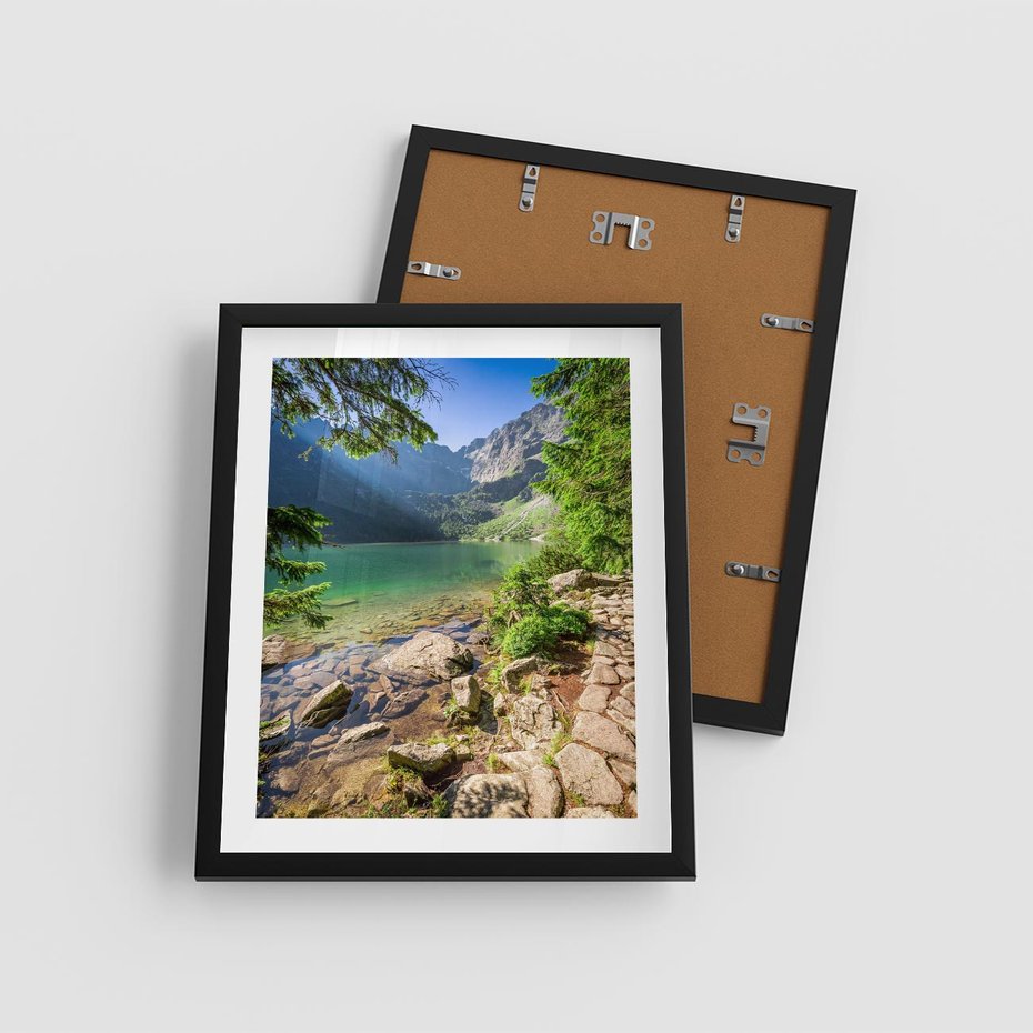 Plakat w ramie 40x50 - Mistyczna Przyroda - góry, jezioro - rama czarna