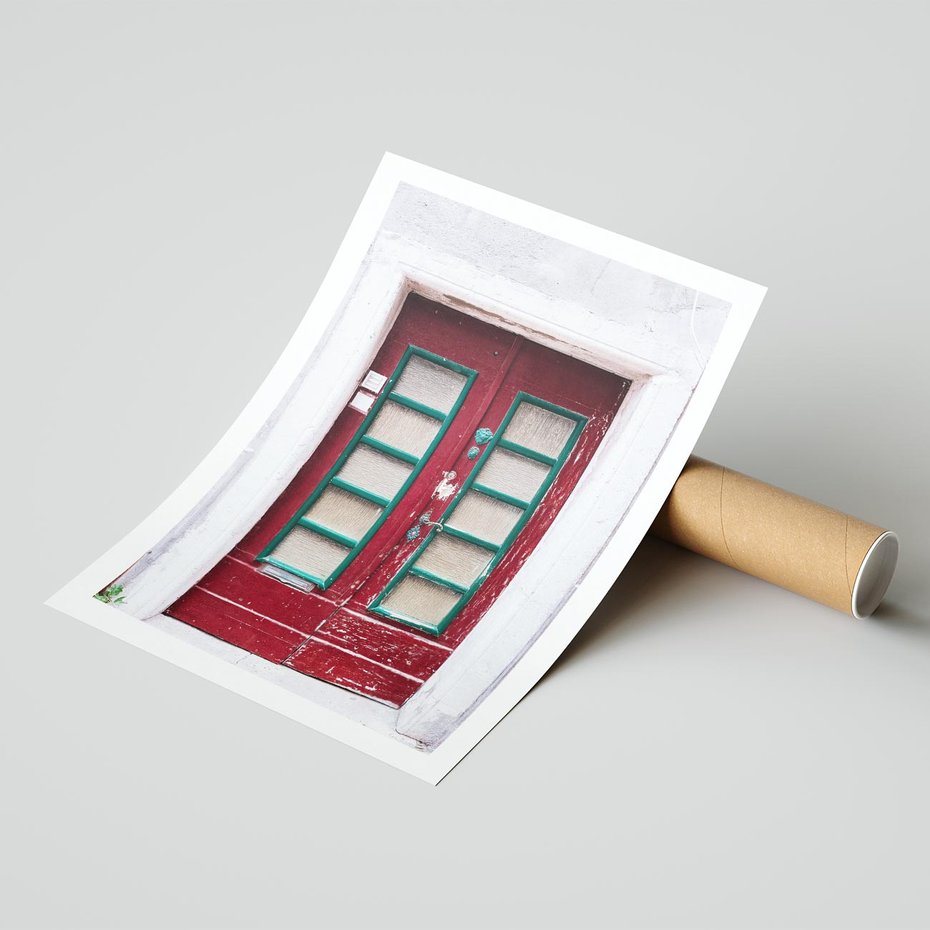 Plakat bez ramy 30x40 - Retro Przez Drzwi - drzwi, retro