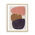 Plakat w ramie 50x70 - Rozkwitające Przenikające Formy - abstrakcyjny obraz, geometryczne formy - rama drewno