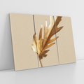Obraz na płótnie 120x80 - Piękno w Detalu - złoty, liść