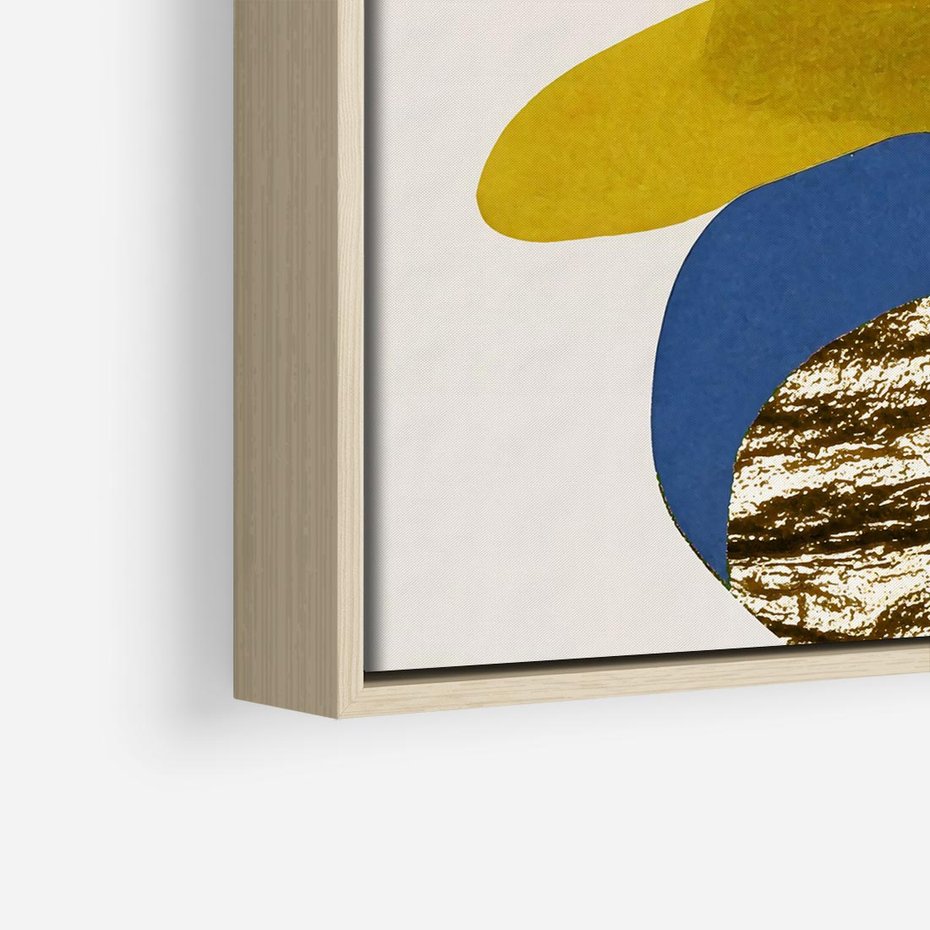 Obraz w ramie 50x50 - Kolorowe Przenikanie Kształtów - abstrakcyjne formy, obraz olejny - rama drewno