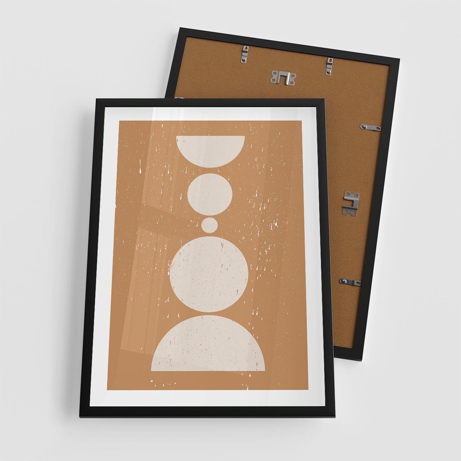 Plakat w ramie 50x70 - Podróżne Echa - mid century styl, nowoczesna grafika - rama czarna