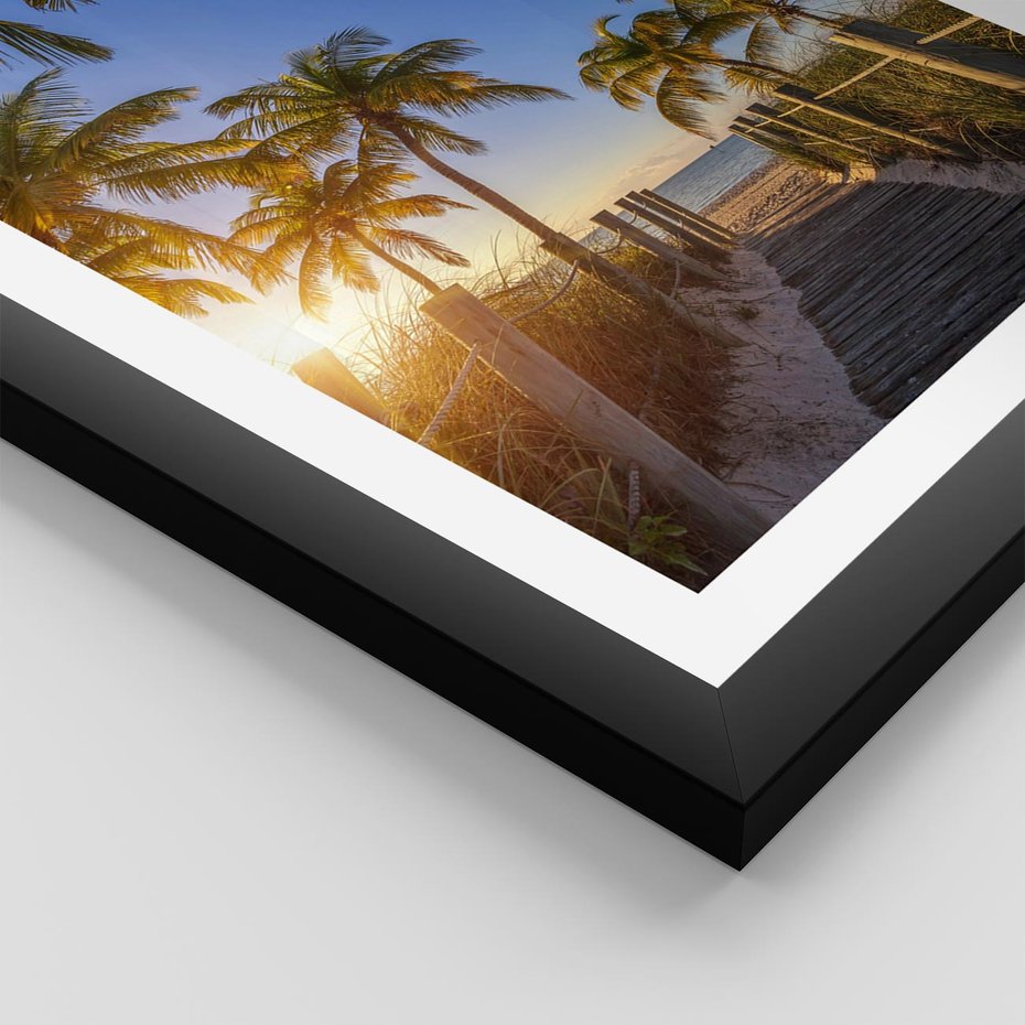 Plakat w ramie 50x70 - Rajskie palmy w tropikalnym raju - palmy, tropiki - rama czarna