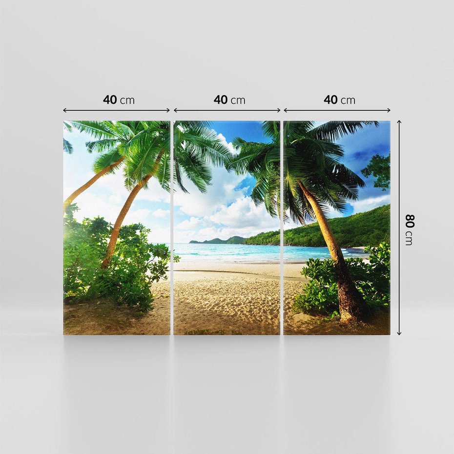 Obraz na płótnie 120x80 - Rajskie Seszele - plaża i palmy - Seszele, plaża