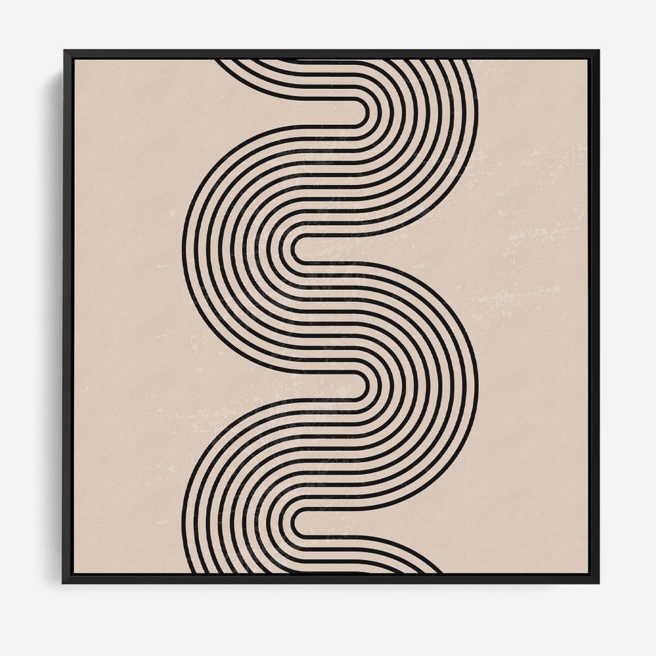 Obraz w ramie 50x50 - Bezgraniczne Odbicia - abstrakcyjne linie, geometria - rama czarna