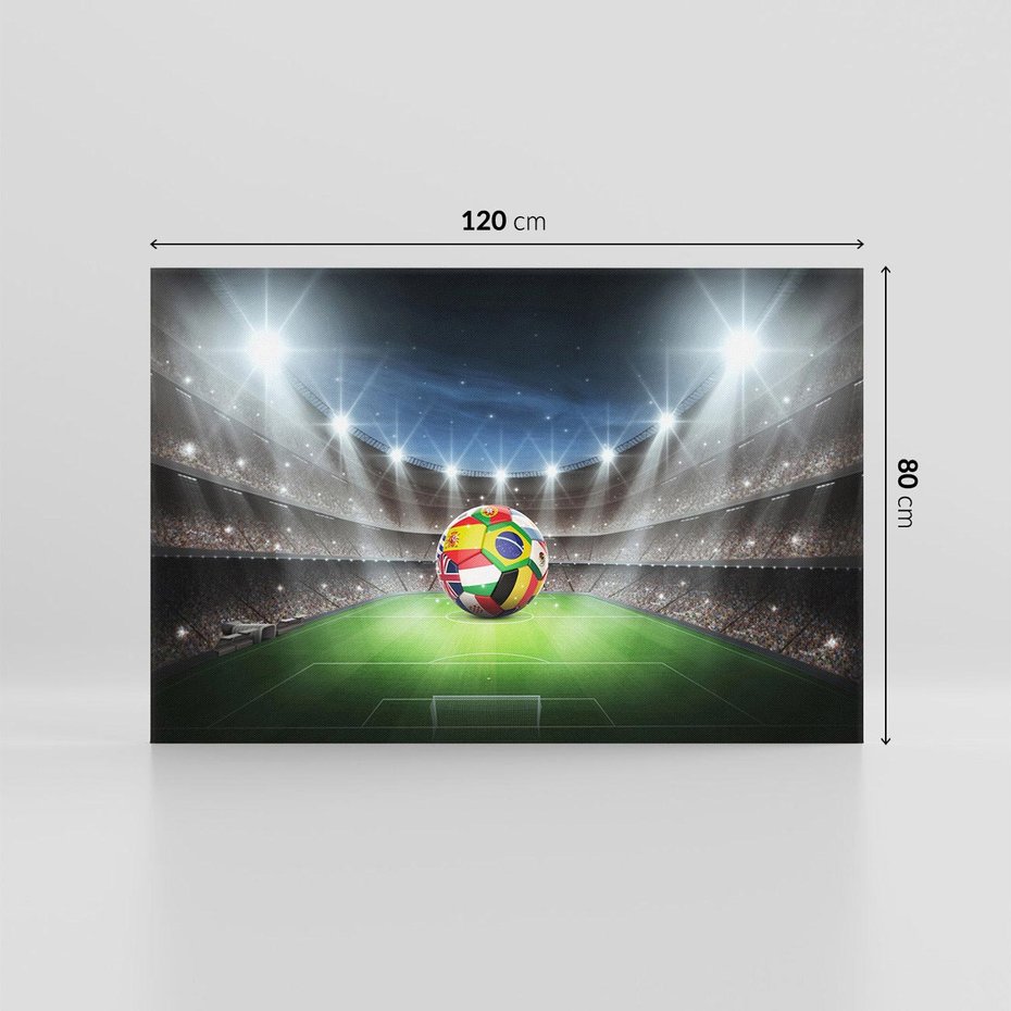 Obraz na płótnie 120x80 - Piłka nożna na stadionie: Pasja sportu - stadion, piłka