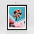 Plakat w ramie 40x50 - Kolorowe Balony Pod Niebem - kolorowe balony na tle niebieskiego nieba - rama czarna