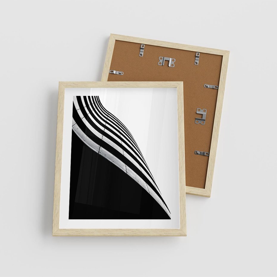 Plakat w ramie 40x50 - Architektoniczna Fala - architektura, falowany budynek - rama drewno