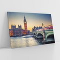 Obraz na płótnie 100x70 - Magiczny Londyn: Tamiza i Big Ben - Londyn, Tamiza