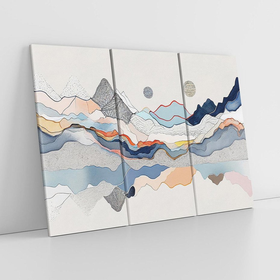 Obraz na płótnie 120x80 - Dynamiczne Góry - akwarelowe graficzne góry, krajobraz