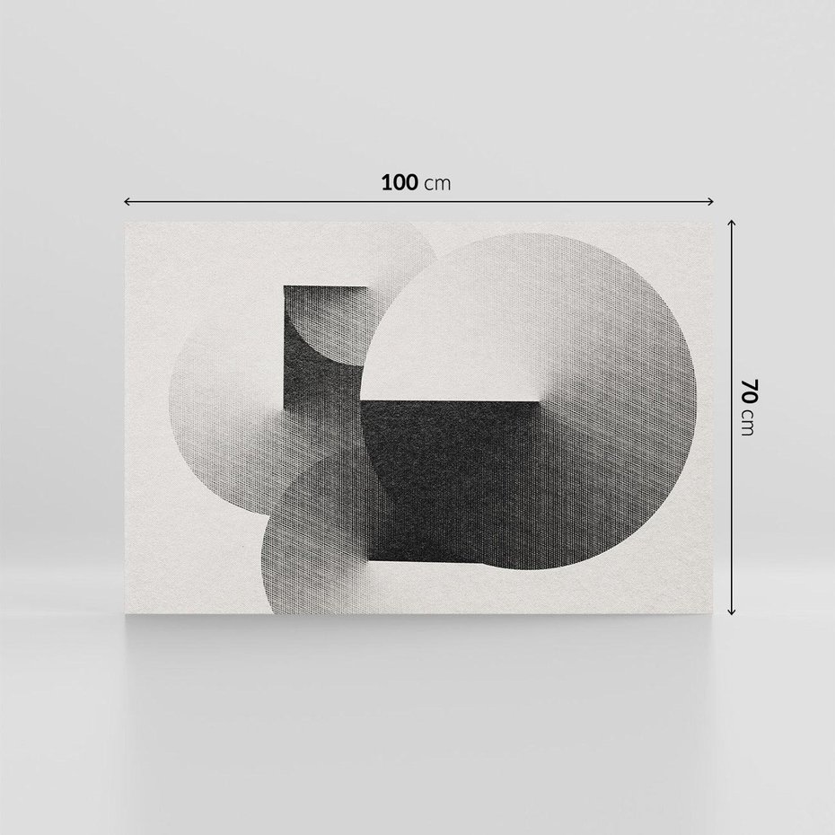 Obraz na płótnie 100x70 - Taniec Szarych Okręgów - graficzne, geometryczne kształty