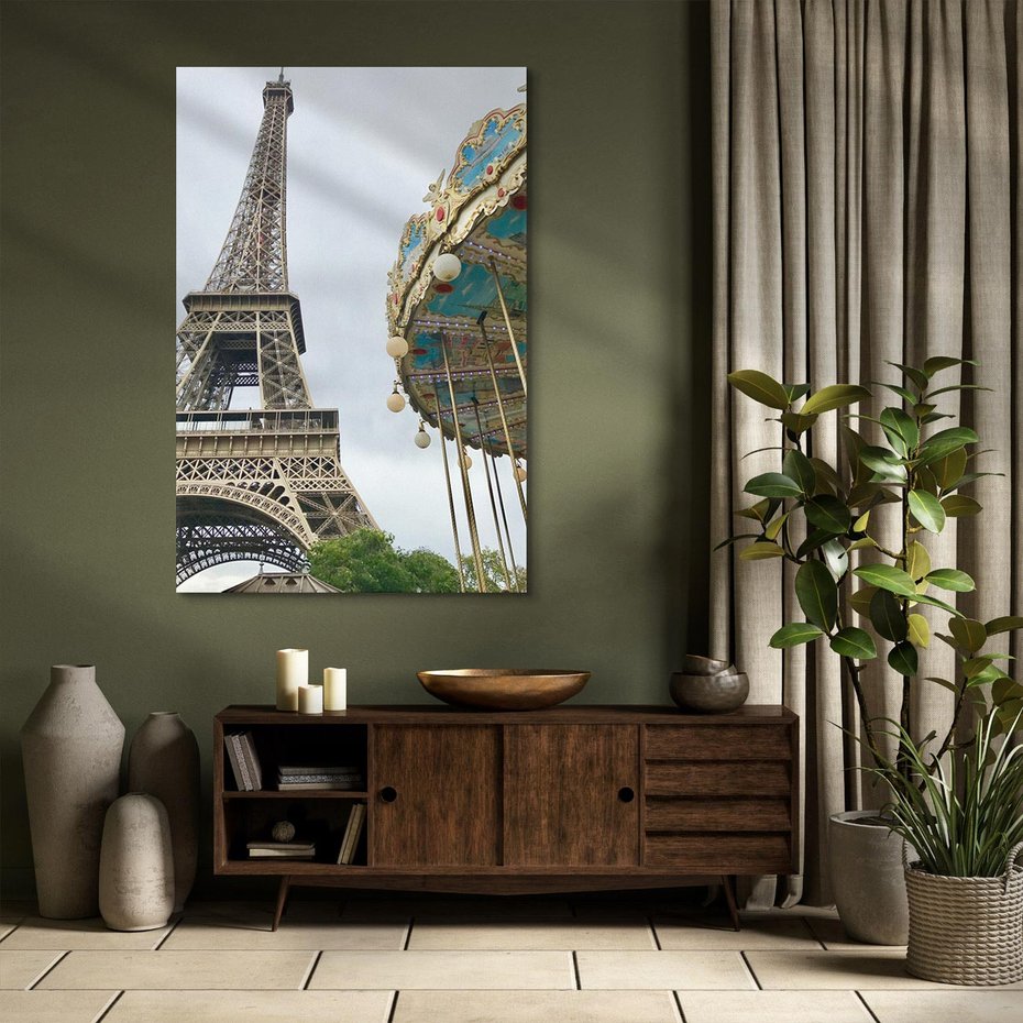 Obraz na płótnie 80x120 - Delikatność kolorów - wieża, Eiffla