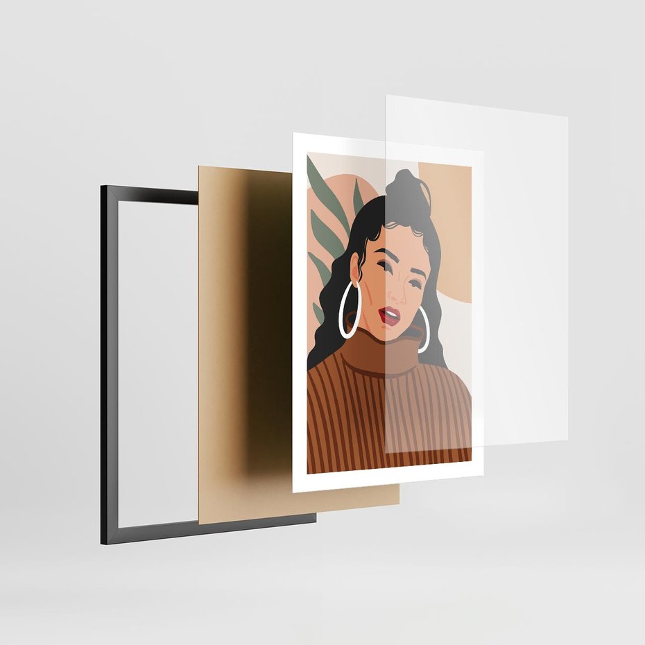 Plakat w ramie 50x70 - Kobiece Wibracje - nowoczesny plakat, styl retro - rama czarna