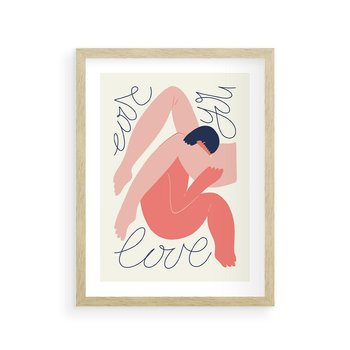 Plakat w ramie 30x40 - Dźwięk ciszy na płótnie - para zakochanych, graficzny obraz - rama drewno