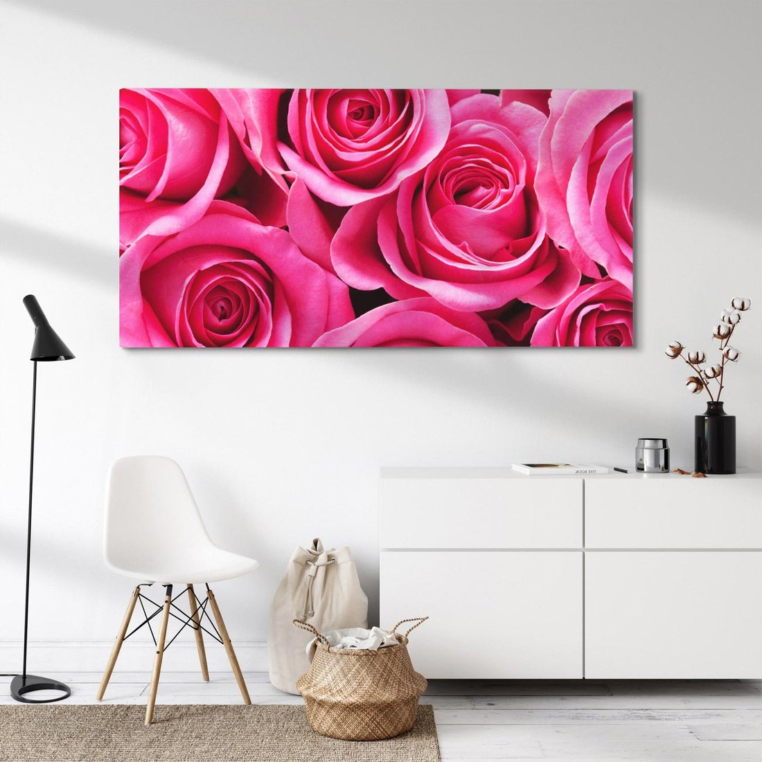 Obraz na płótnie 140x70 - Romantyczne róże w pełnym rozkwicie - róże, kwiaty