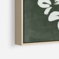 Obraz w ramie 70x100 - Rozkwitające Zielone Gałęzie - abstrakcyjne delikatne zielone linie, podobne do gałęzi kwiatów - rama drewno