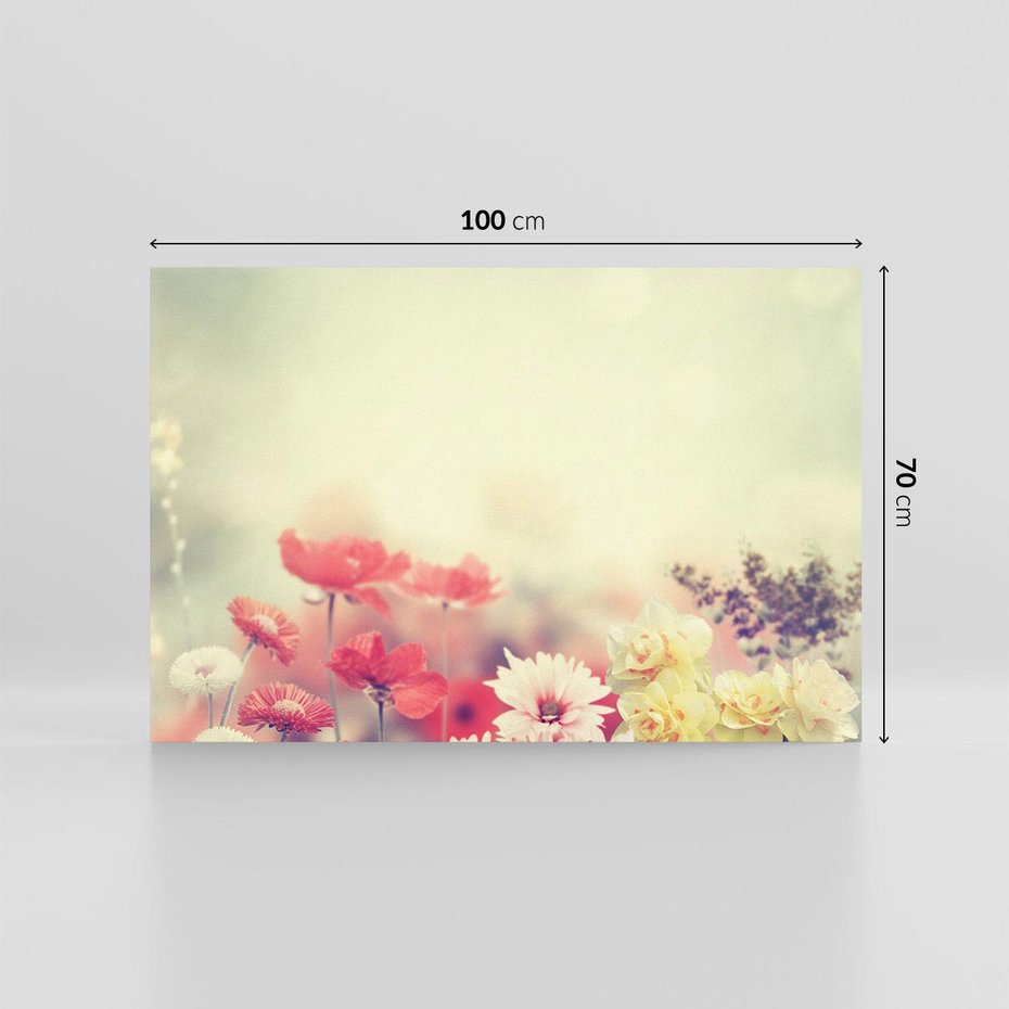 Obraz na płótnie 100x70 - Delikatne kwiaty pastelowe - kwiaty, pastelowe