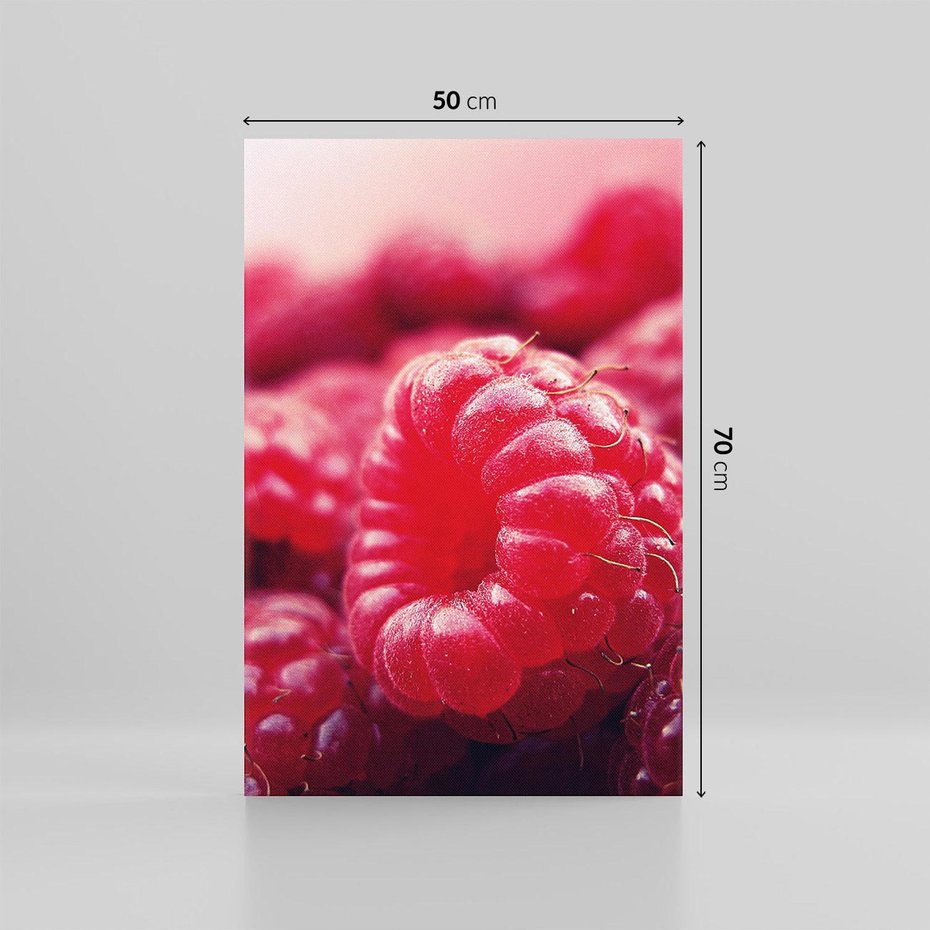 Obraz na płótnie 50x70 - Maliny Soczysta Eksplozja - maliny, owoce