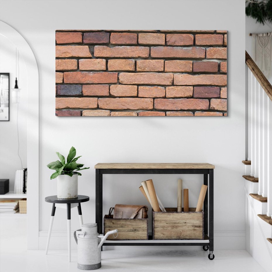 Obraz na płótnie 120x60 - Mur cegieł: industrialny urok - cegły, mur