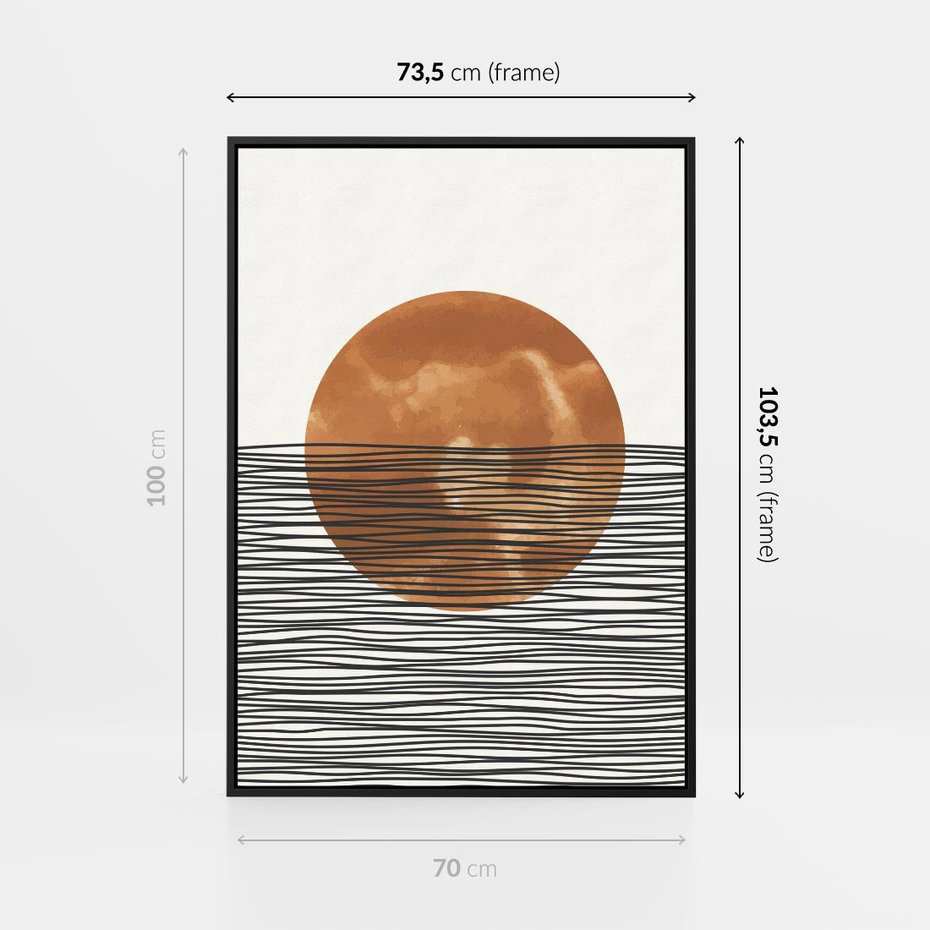 Obraz w ramie 70x100 - Okrąg Mocy - boho obraz, geometria - rama czarna