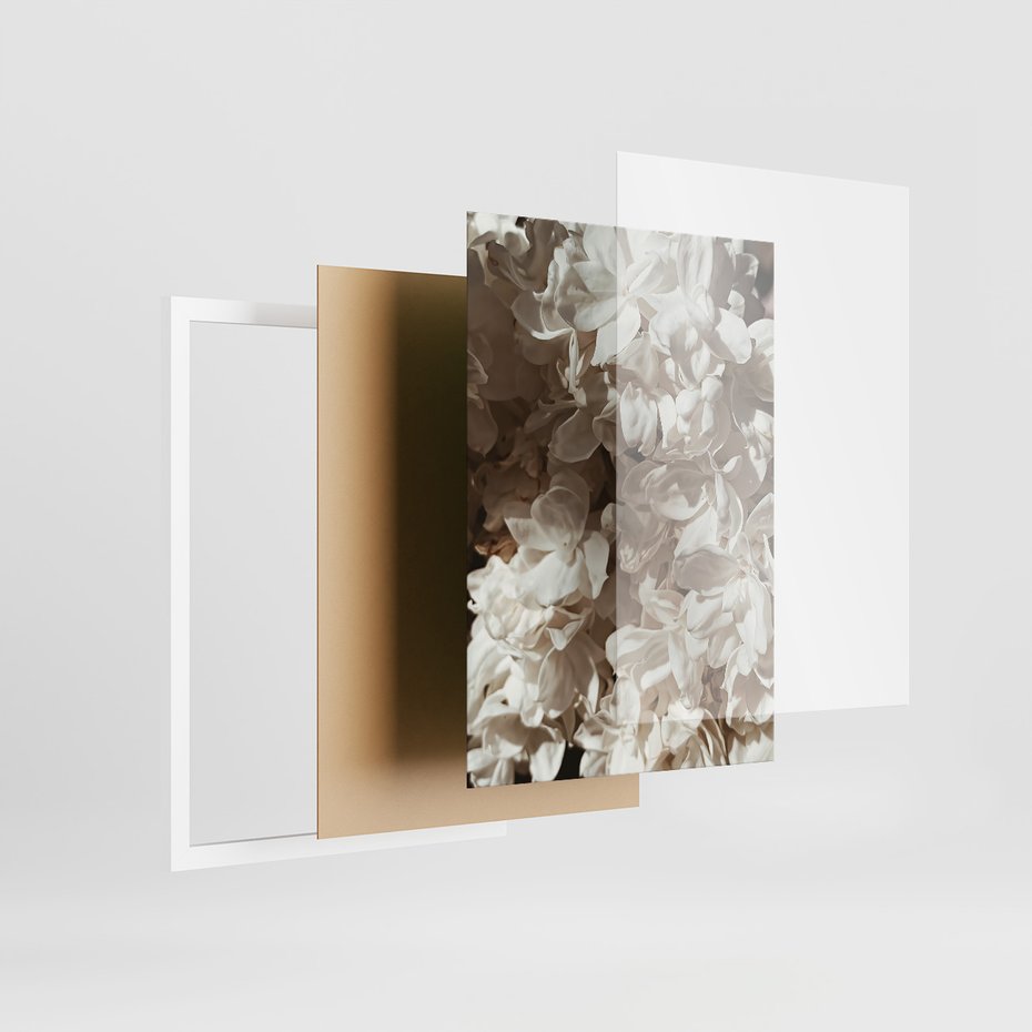 Zestaw obrazy w ramie 50x70 galeria - Kwiaty, róże, kawa - rama biała