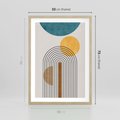 Plakat w ramie 50x70 - Wewnętrzne Labirynty Form - styl mid century, nowoczesna sztuka - rama drewno