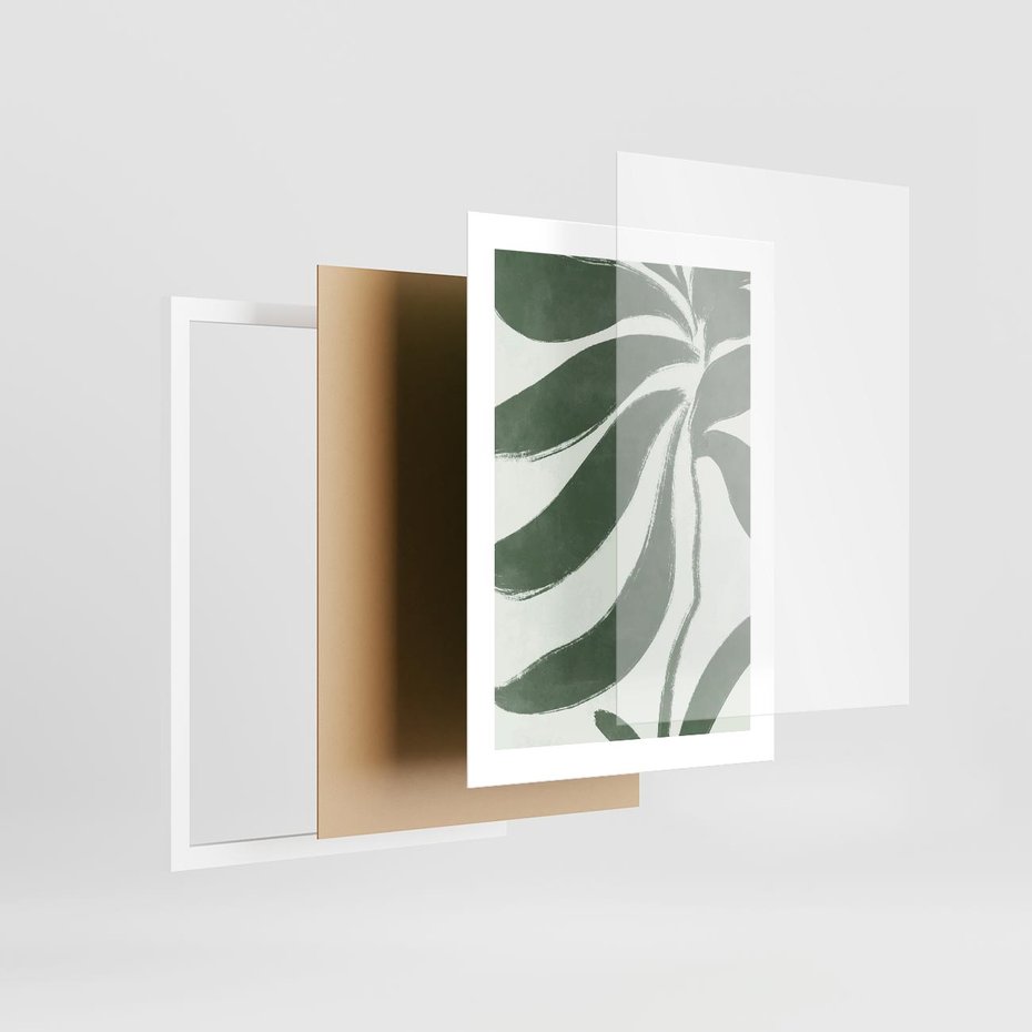 Plakat w ramie 30x40 - Zieleń Wewnętrznego Spokoju - zielony plakat, roślinne inspiracje - rama biała