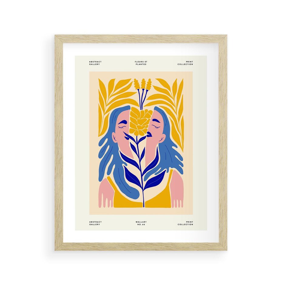 Plakat w ramie 40x50 - Roztopione Granice - nowoczesna sztuka, abstrakcja - rama drewno