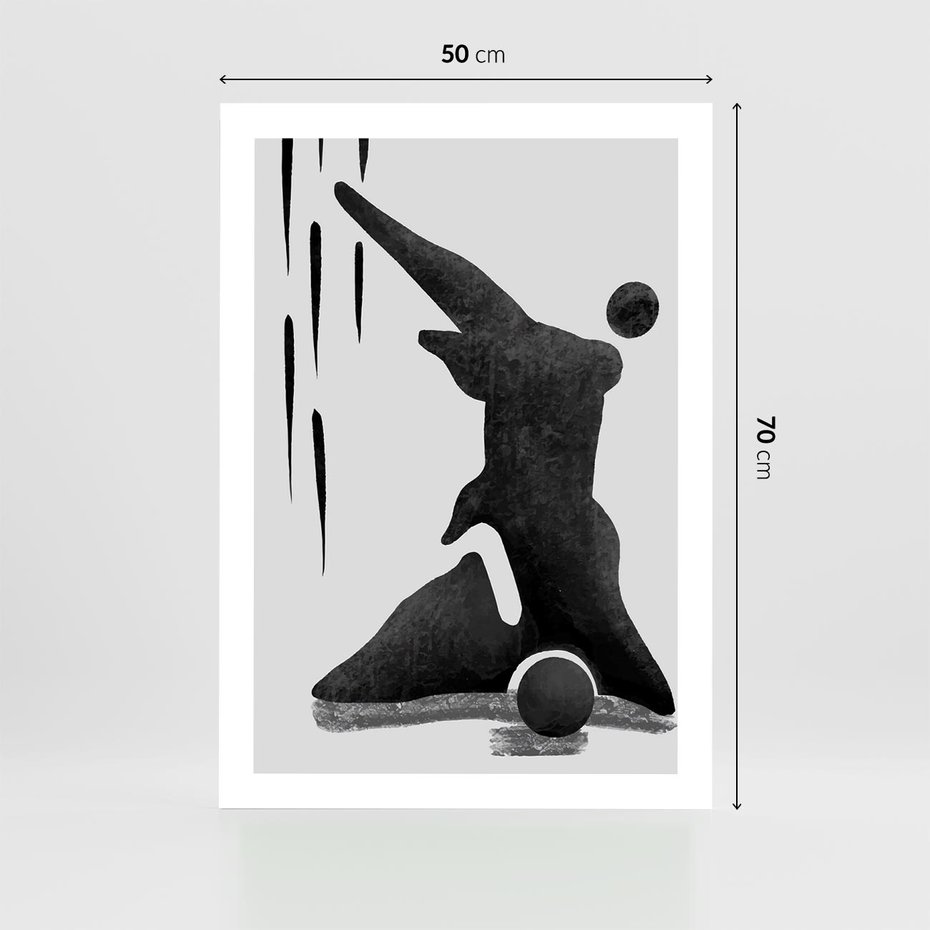 Plakat bez ramy 50x70 - Czarno-Biała Grafika Postaci - nowoczesna grafika, plakat