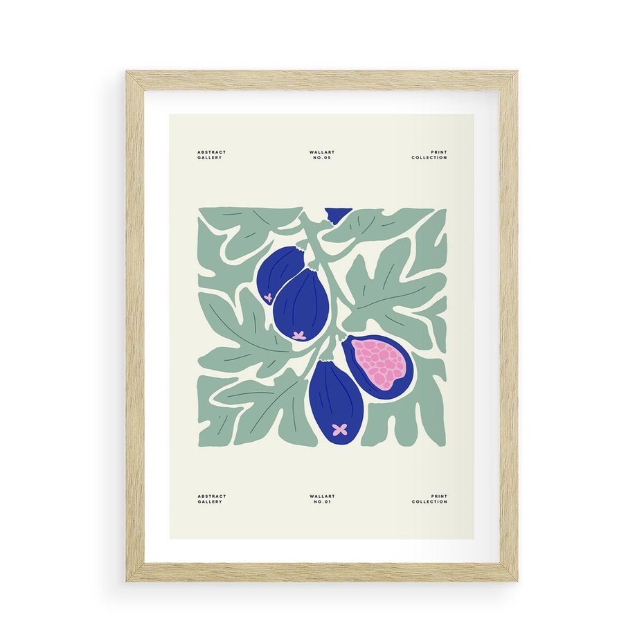 Plakat w ramie 50x70 - Symfonia Przestrzeni - figi, plakat - rama drewno