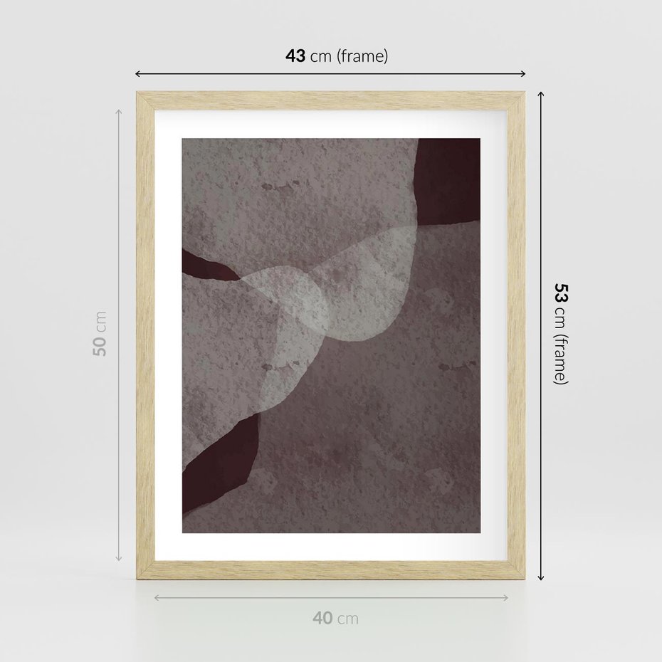 Plakat w ramie 40x50 - Obce Odcienie - mroczny plakat, nowoczesne wnętrza - rama drewno